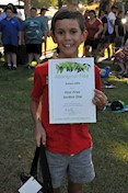 Ashton Little, 2017 Celebrate Australia Primary School Art Competition First Prize Section One Winner, at the Gladstone Regional Council Australia Day Celebrations and Awards Presentation. Image: D. Paddick