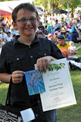 Alex Watson, 2017 Celebrate Australia Primary School Art Competition Second Prize Section Two Winner, at the Gladstone Regional Council Australia Day Celebrations and Awards Presentation. Image: D. Paddick