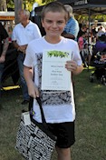 Michael Marriott, 2017 Celebrate Australia Primary School Art Competition First Prize Section Two Winner, at the Gladstone Regional Council Australia Day Celebrations and Awards Presentation. Image: D. Paddick