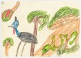 Noah Robinson, 'A Cassowary and Snake', St Francis Catholic Primary School. SECTION ONE, Highly Commended.