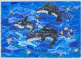 Sophie Lorraway, 'Orca Family under the Southern Cross', Trinity College Gladstone. SECTION TWO, Second Prize.